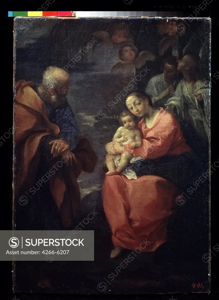 Virgin Mary holding Infant Christ by Lodovico Carracci, Oil on canvas, Baroque,, 1555-1619, Russia, Moscow, State A. Pushkin Museum of Fine Arts, 41x29