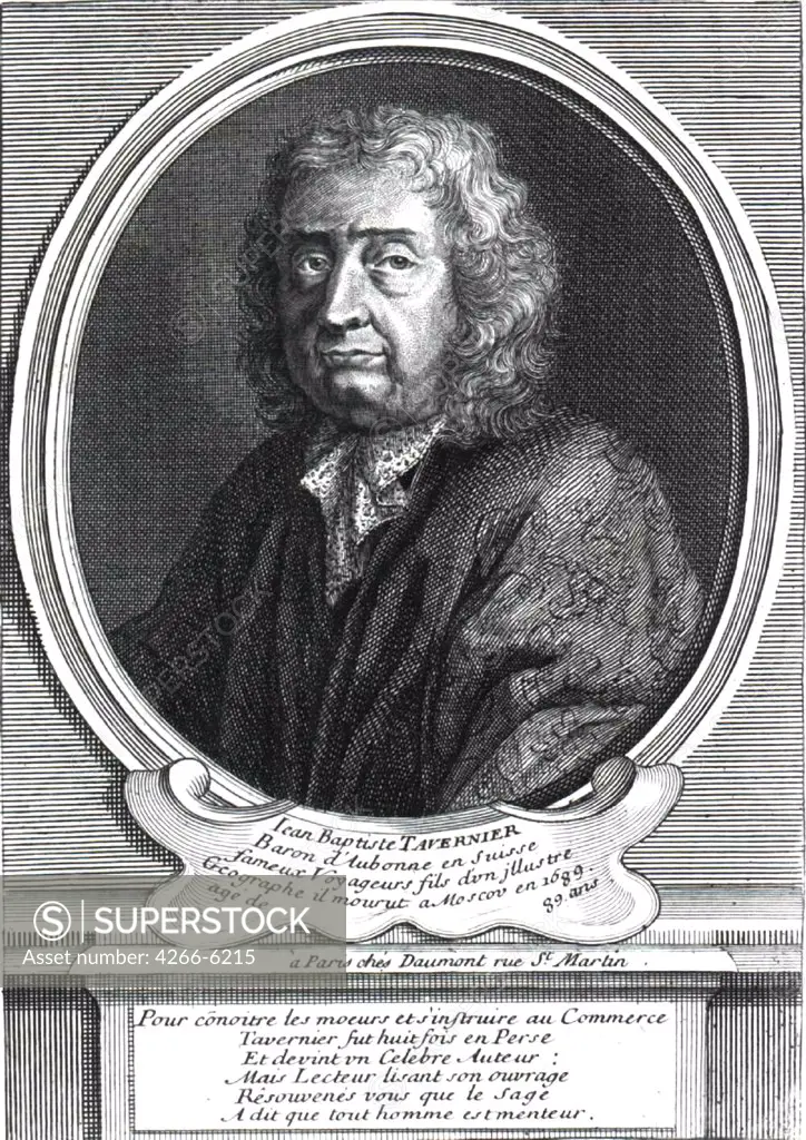 Portrait of Jean Baptiste Tavernier by Anonymous artist, Etching, 1681, Baroque, Private Collection