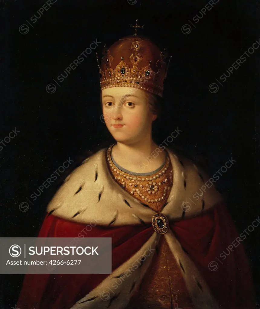 Portrait of Queen by Anonymous artist, Oil on canvas, 19th century, Russia, St. Petersburg, State Hermitage, 81x68,5