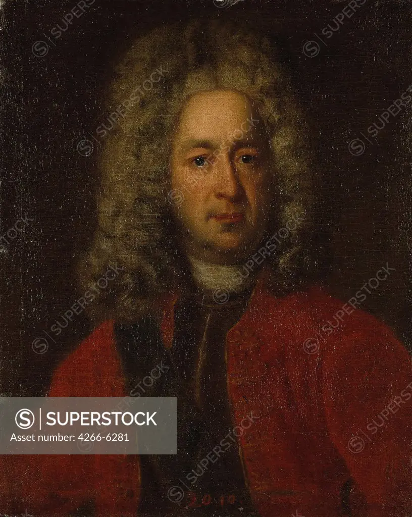 Portrait of Andrey Matveev by Anonymous artist, Oil on canvas, 1710s, Baroque, Russia, St. Petersburg, State Hermitage, 67x54