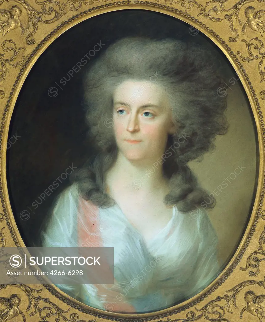 Portrait of princess Frederika Sophia Wilhelmina by Johann Friedrich August Tischbein, pastel on cardboard, 1795, 1750-1812, Holland, Amsterdam, Rijksmuseum, 63x52