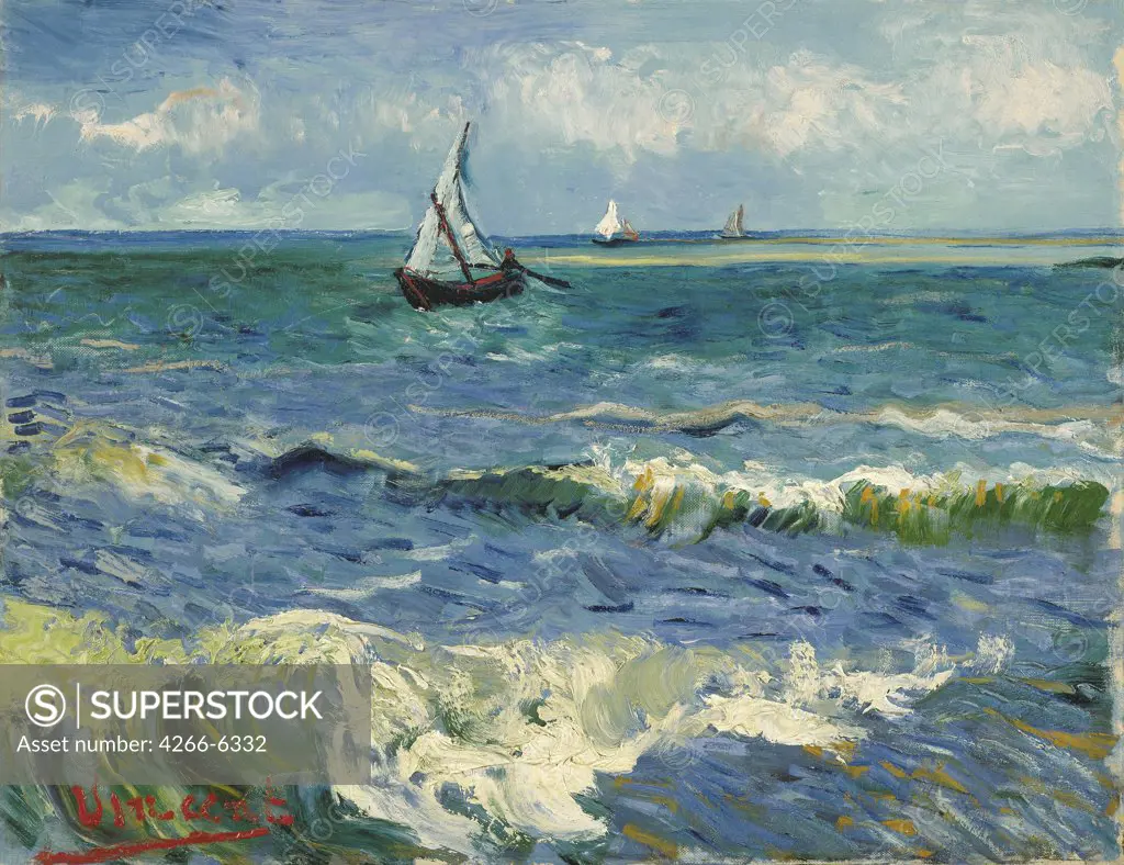 Sea landscape by Vincent van Gogh, oil on canvas, 1888, 1853-1890, Holland, Amsterdam, Van Gogh Museum, 64,3x50,5