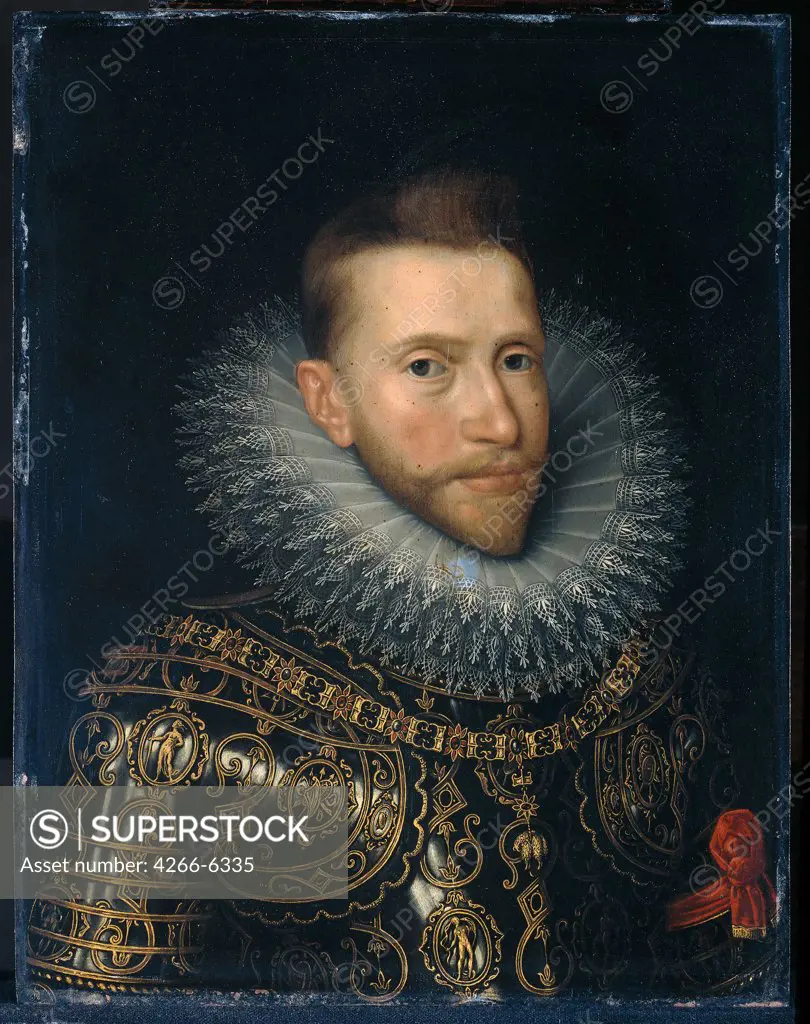 Portrait of count Albrecht VII by Frans Pourbus the Younger, oil on copper, 1600, Holland, Amsterdam, Rijksmuseum, 28,5x22,5