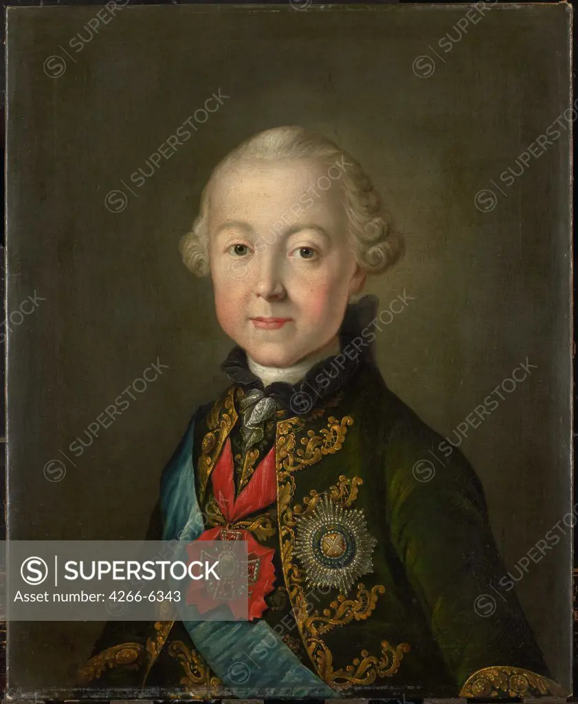 Portrait of Pavel Petrovich by Anonymous painter, oil on canvas, 1765, Holland, Amsterdam, Rijksmuseum, 57x46