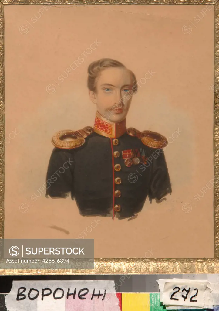 Portrait of Ivan Goncharov by Alexander Ivanovich Klunder, Watercolour on paper, 1839, 1802-1875, Russia, Voronezh, Regional I. Kramskoi Art Museum, 21x17,5