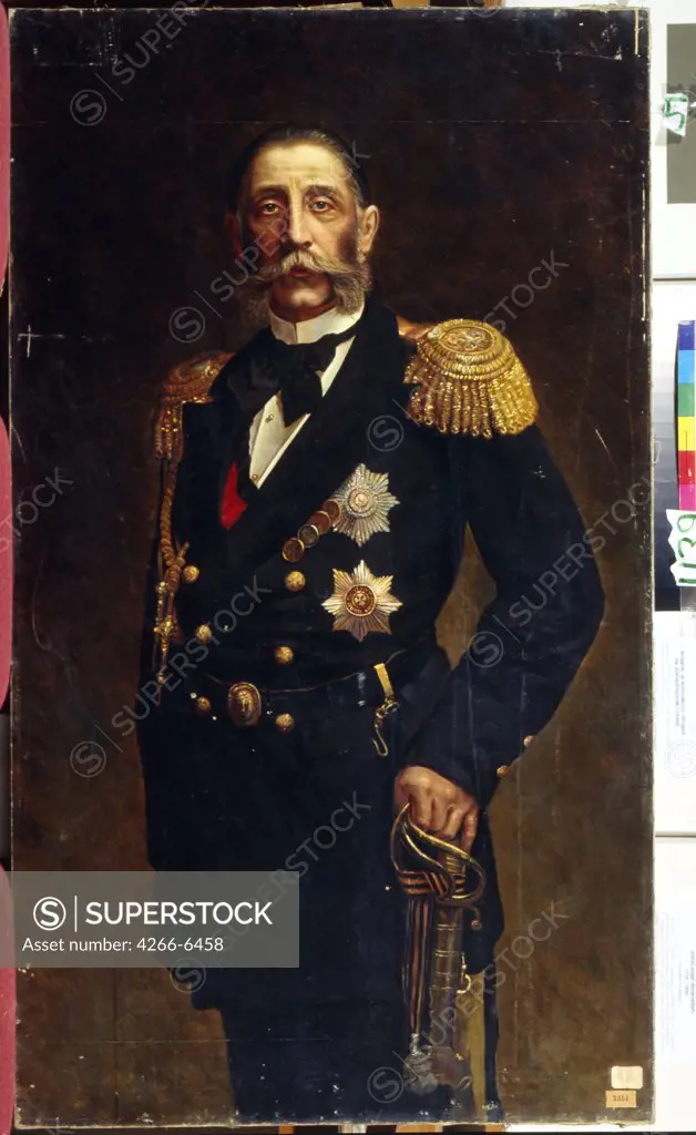 Portrait of Ivan Yepanchin by Ivan Alexeevich Tyurin, oil on canvas, 1875, 1824-1904, Russia, St Petersburg, State Central Navy Museum, 134x98