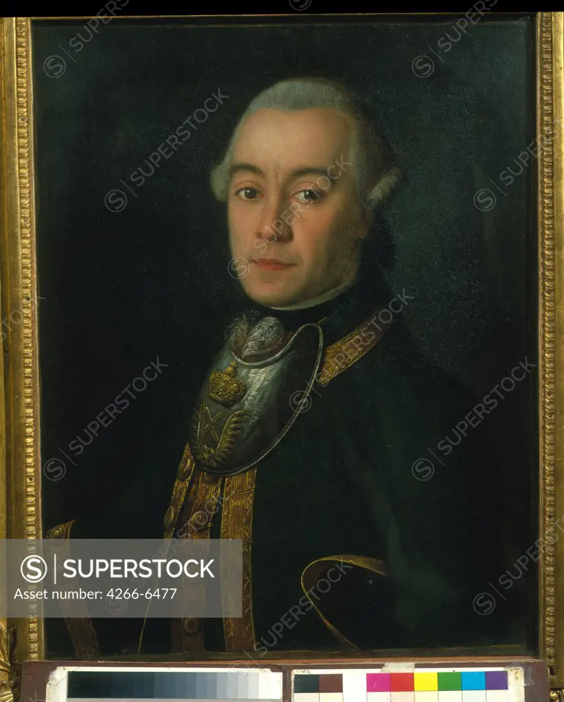 Portrait of Michael Dmitrievich Buturlin by Alexei Petrovich Antropov, Oil on canvas, 1763, 1716-1795, Russia, Moscow, State Tretyakov Gallery, 61,5x48,5