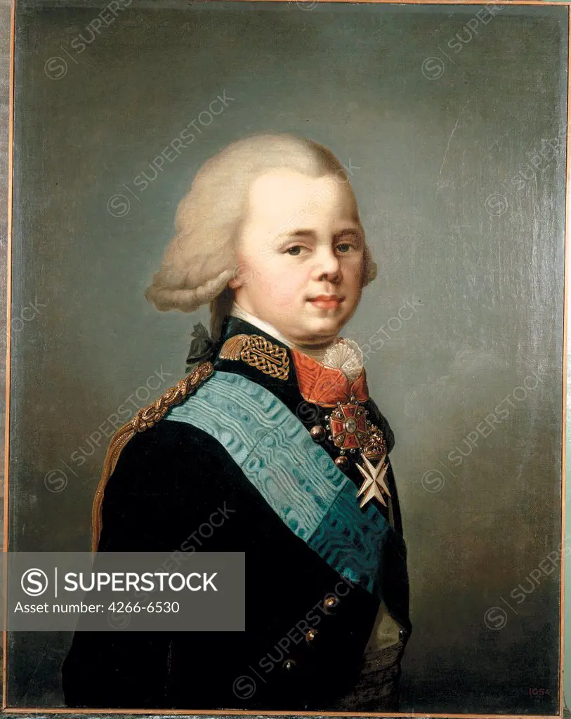 Portrait of Konstantin Pavlovich by Johann-Baptist Lampi the Younger, Oil on canvas, 1798, 1775-1837, Russia, St. Petersburg, State Russian Museum,