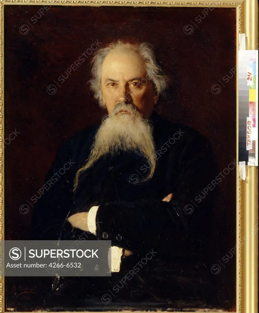 Portrait of Kozma Prutkov by Vladimir Yegorovich Makovsky, Oil on canvas, 1888, 1846-1920, Russia, Tambov, Regional Art Gallery, 97x58