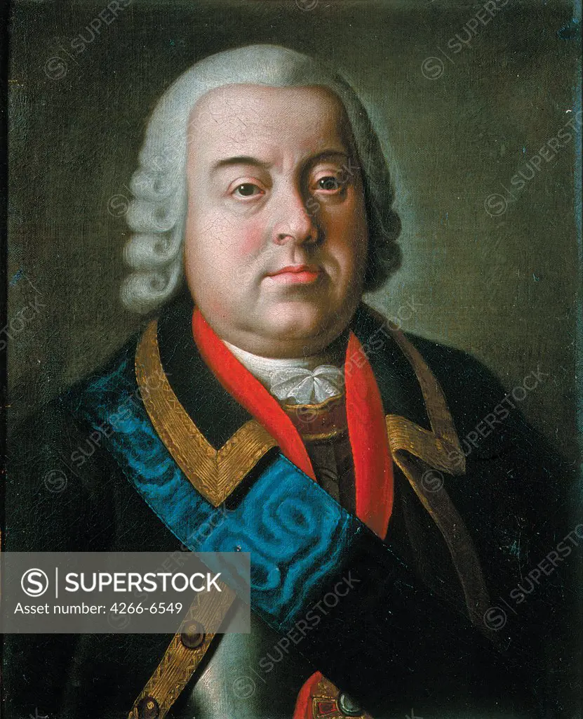 Portrait of Nikita Trubetskoy by Anonymous artist, Oil on canvas, 1740s, Russia, Moscow, State History Museum,