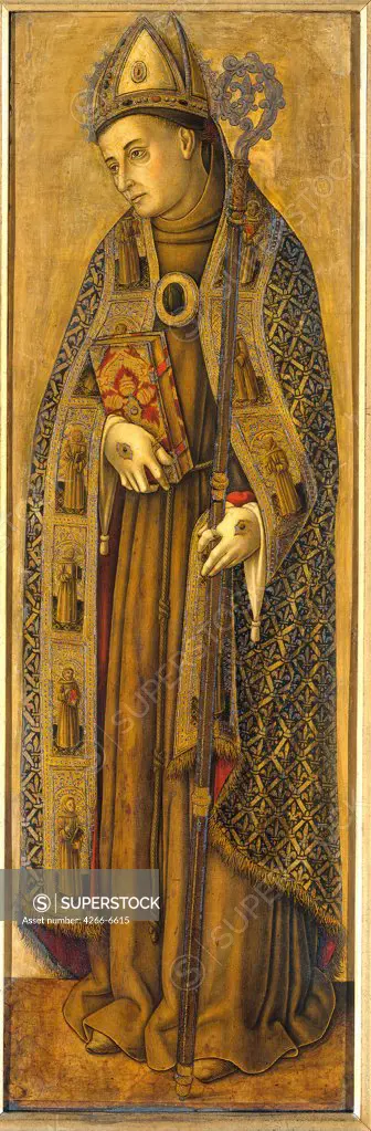 Saint Louis of France by Vittore Crivelli, tempera on panel, 1502, circa 1440-1501/2, Venetian School, Holland, Amsterdam, Rijksmuseum, 125,5x40