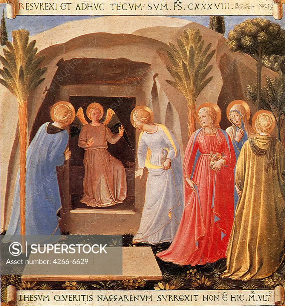 Ascension of Christ by Fra Giovanni da Fiesole or Fra Angelico, tempera on panel, circa 1450, circa 1400-1455, Florentine School, Italy, Florence, San Marco Church, 38,5x37