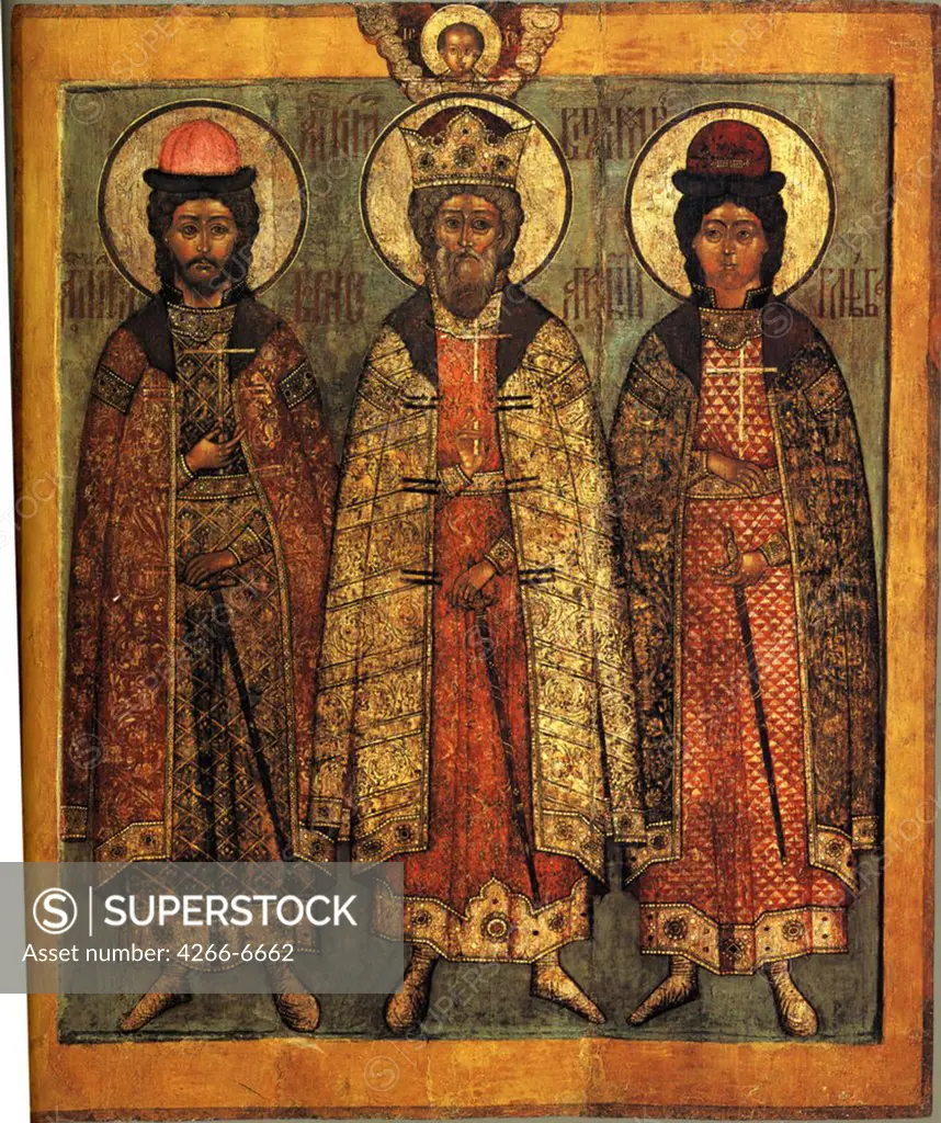 Saints by unknown painter, tempera on panel, Russia, Moscow, State Museum Kolomenskoye Estate, 112x93