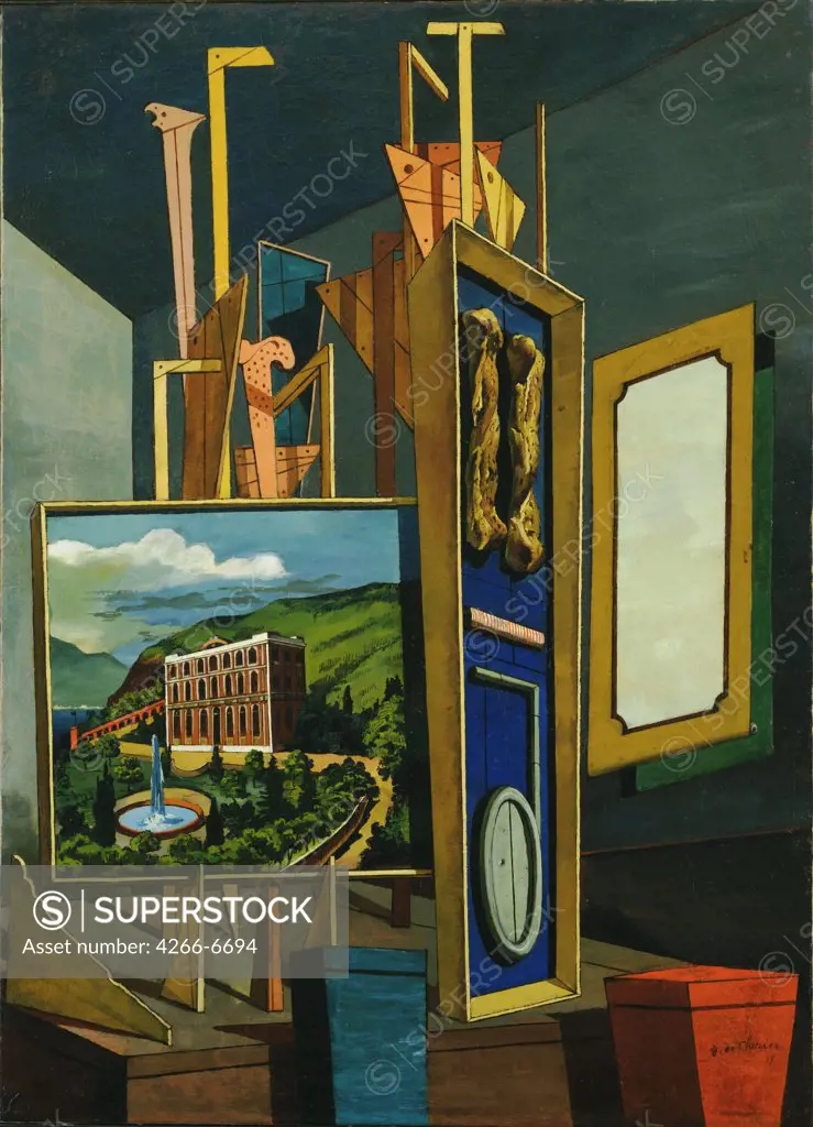 De Chirico, Giorgio (1888-1978) © Museum of Modern Art, New York 1917 95,9x70,5 Oil on canvas Surrealism Italy Architecture, Interior 