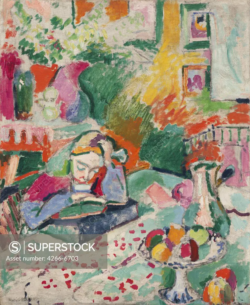 Reading woman by Henri Matisse, oil on canvas, 1905-1906, 1869-1954, USA, New York, Museum of Modern Art, 72,7x59,7