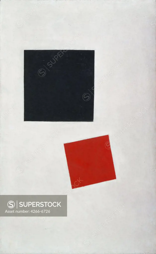 Abstract painting with squares by Kasimir Severinovich Malevich, oil on canvas, 1915, 1878-1935, USA, New York, Museum of Modern Art, 71x44,5