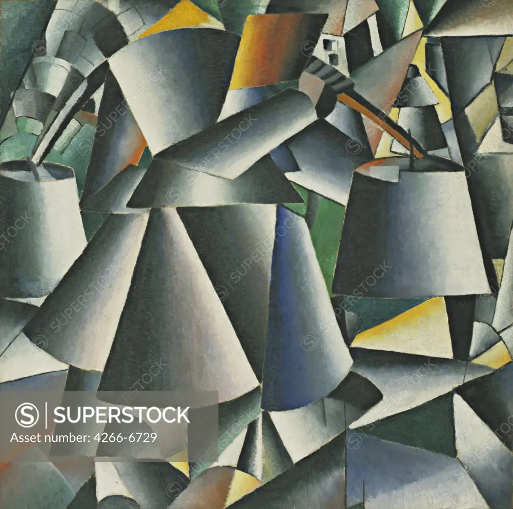 Abstract painting by Kasimir Severinovich Malevich, Oil on canvas, 1913 or after 1927, 1878-1935, Usa, New York City, Museum of Modern Art, 80,3x80,3