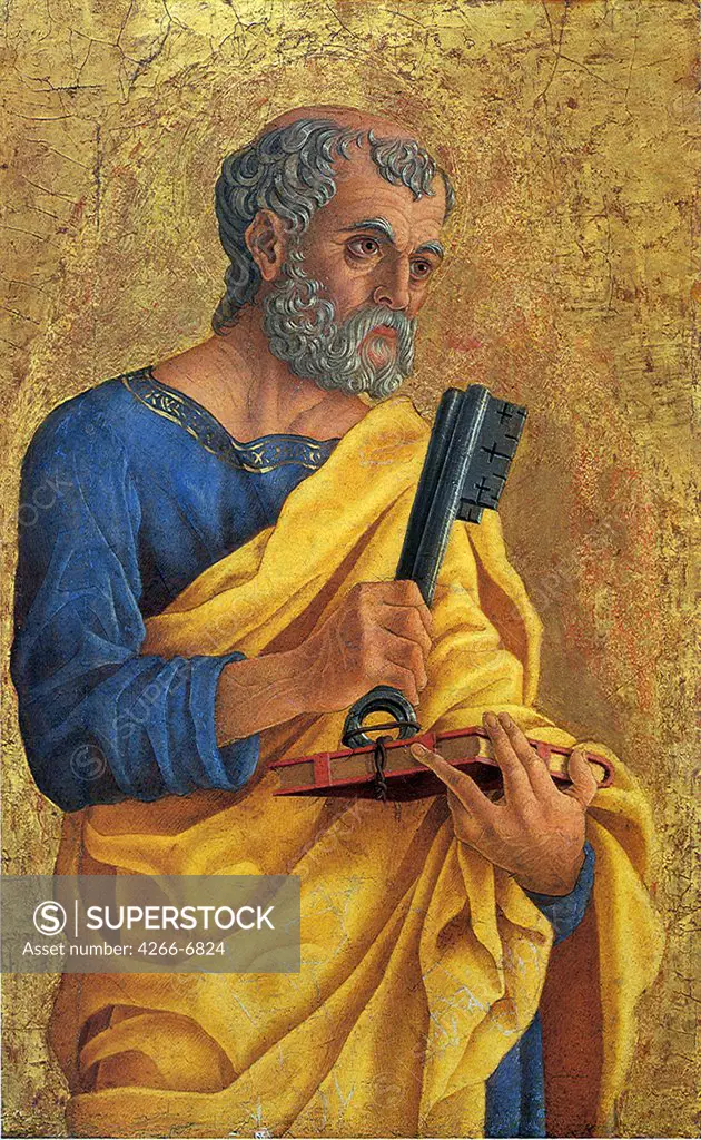 Portrait of Saint Peter by Marco Zoppo, Tempera on panel, 1468, 1433-1478, Usa, Washington, National Gallery of Art, 50,6x31,4