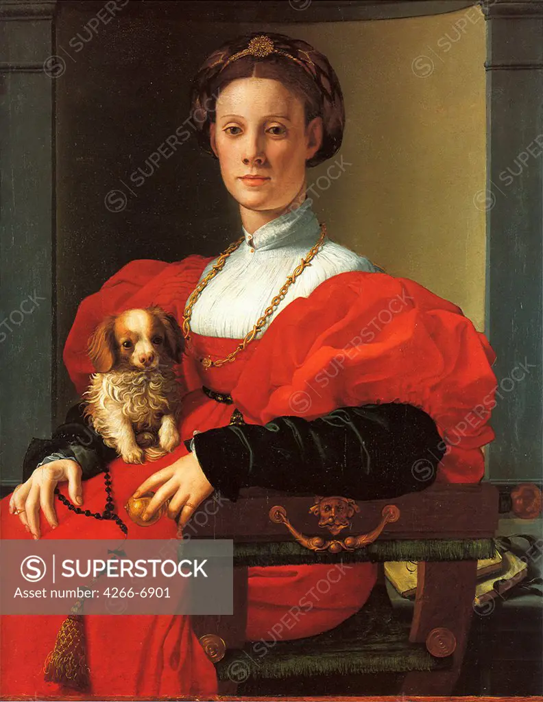 Portrait of woman by Pontormo, Oil on wood, circa 1530, 1494-1557, Germany, Frankfurt am Main, Stadtische Galerie im Stadelschen Kunstinstitut, 90x71