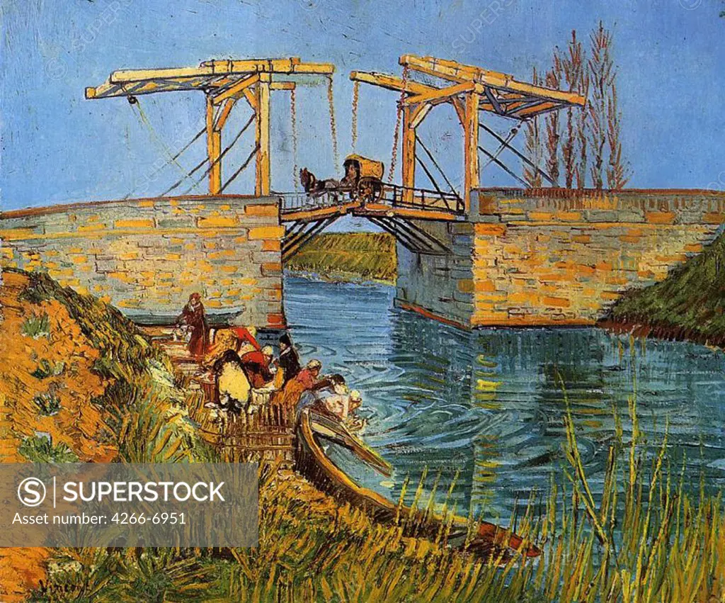 Landscape with bridge by Vincent van Gogh, Oil on canvas, 1888, 1853-1890, Holland, Otterlo, Kroller-Muller Museum