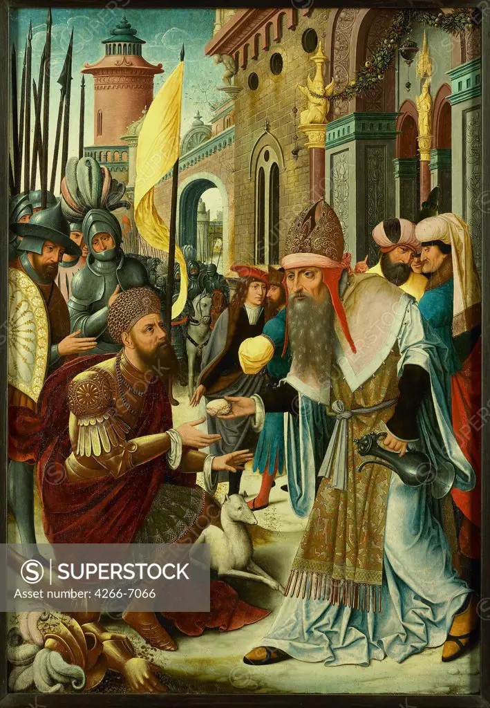 Melchizedek welcoming king Abraham by Anonymous painter, Oil on wood, 1515, Holland, Amsterdam, Rijksmuseum, 102x70,9