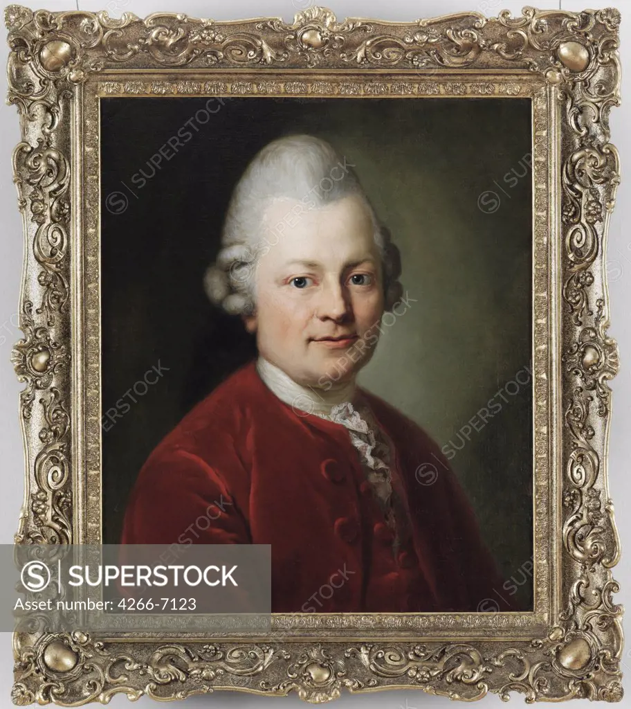 Portrait of Gotthold Ephraim Lessing by Anton Graff, Oil on canvas, 1771, 1736-1813, Germany, Universitat Leipzig