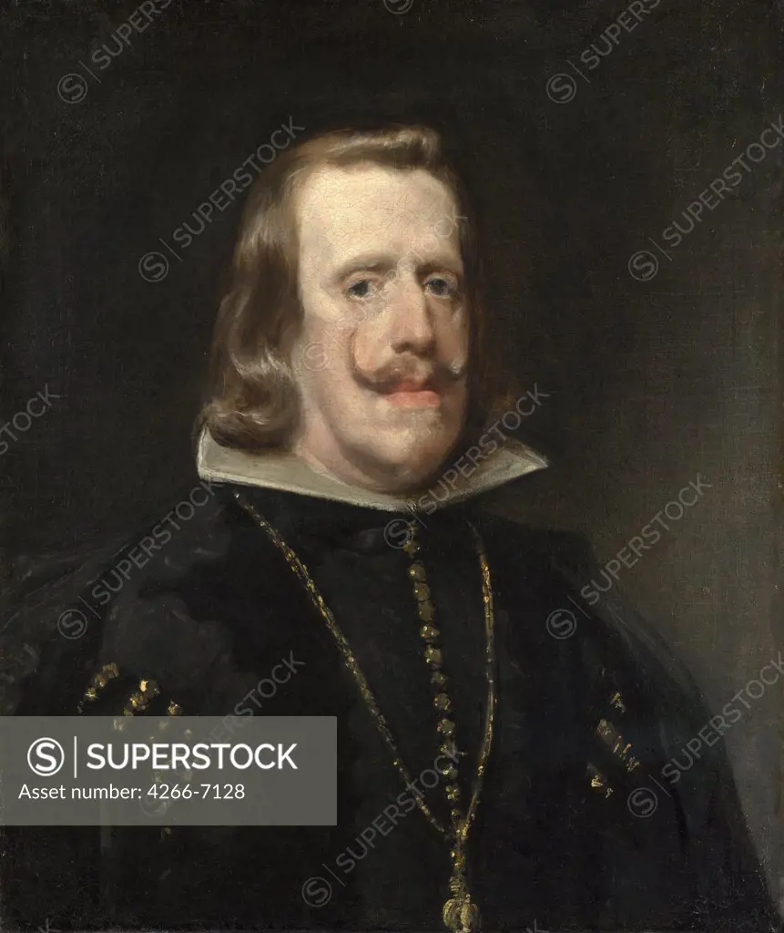 Portrait of king of Spain Philip IV by Diego Velazquez, Oil on canvas, circa 1656, 1599-1660, Great Britain, London, National Gallery, 64,1x53,7