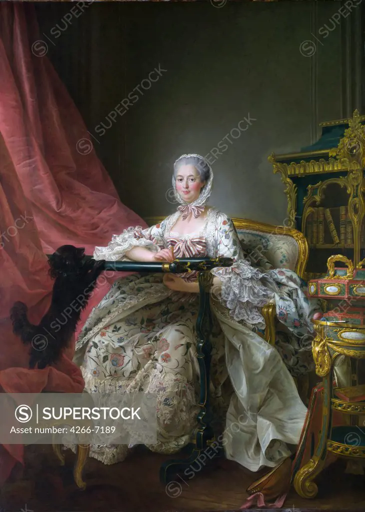 Portrait of Madame de Pompadour by Francois-Hubert Drouais, Oil on canvas, 1763, 1727-1775, Great Britain, London, National Gallery, 217x156,8