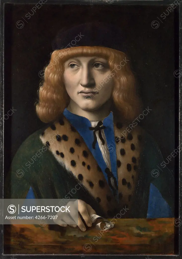 Portrait of Francesco di Bartolomeo Archinto by unknown painter, oil on wood, 1494, Milanese school, England, London, National Gallery, 53,3x38,1