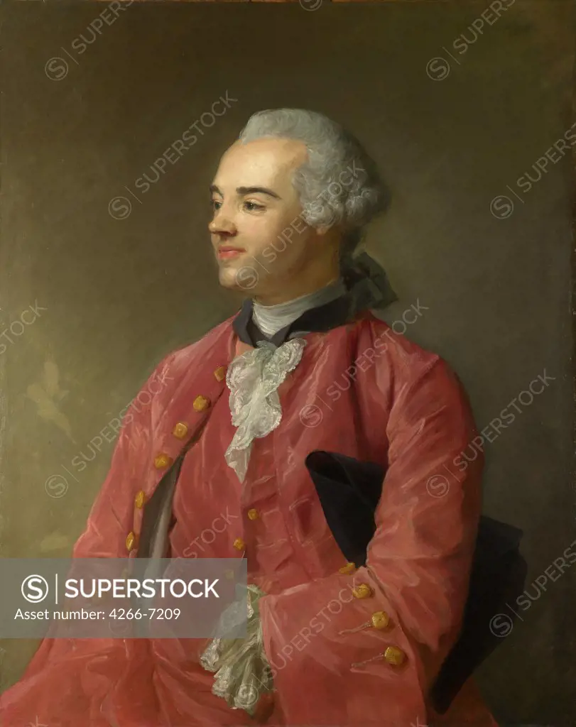 Portrait of Jacques Cazotte by Jean-Baptiste Perronneau, oil on canvas, circa 1760, 1715-1783, England, London, National Gallery, 92,1x73
