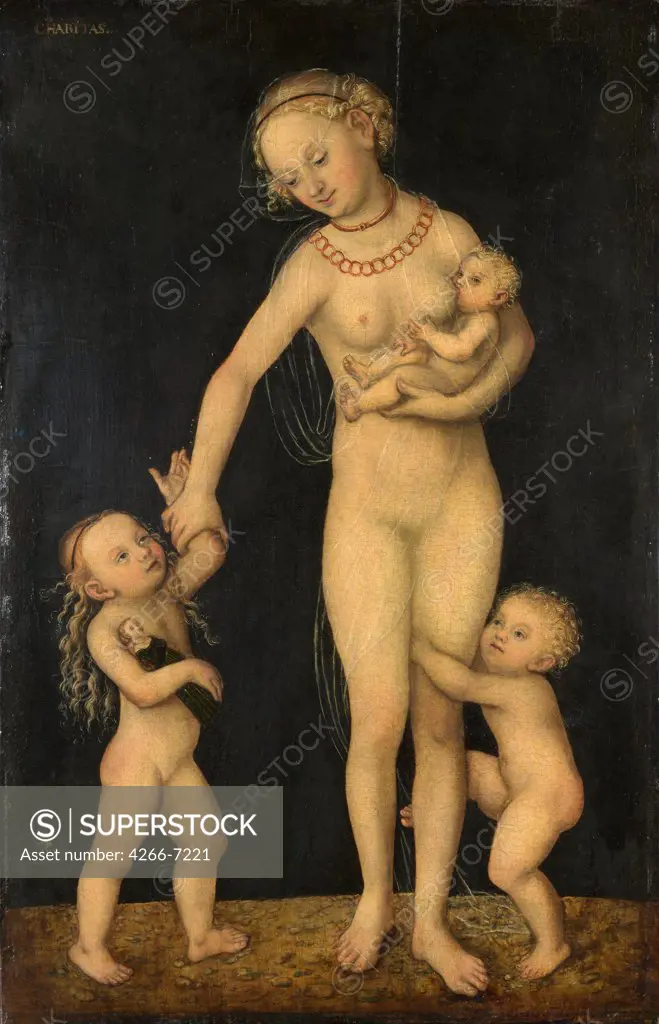 Allegory of goodness by Lucas Cranach Elder, oil on wood, 1537-1550, 1472-1553, England, London, National Gallery, 56,3x36,2