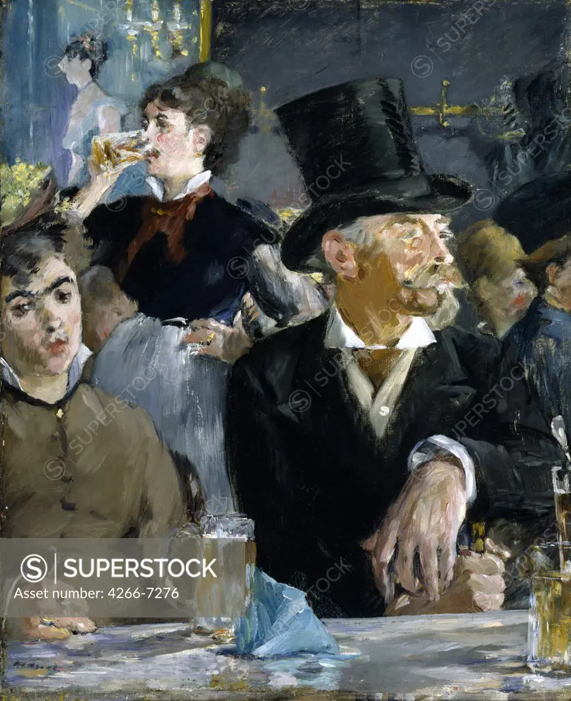 Drinking beer at bar by Edouard Manet, Oil on canvas, circa 1879, 1832-1883, Usa, Baltimore, Walters Art Museum, 65,7x58,1