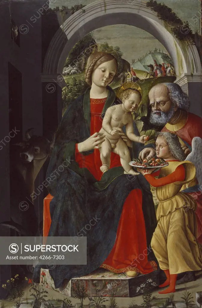 Virgin Mary, Infant Christ and Saint Joseph by Baldassarre Carrari the Younger, Oil on wood, circa 1485, circa 1460-1516, Usa, Baltimore, Walters Art Museum, 70,5x46,7