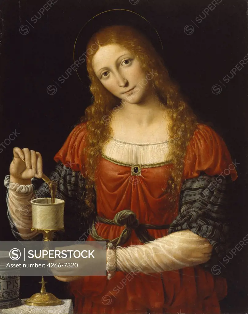 Portrait of Mary Magdalene by Andrea Solari, Oil on wood, circa 1524, 1460-1524, Usa, Baltimore, Walters Art Museum, 75,5x59,2