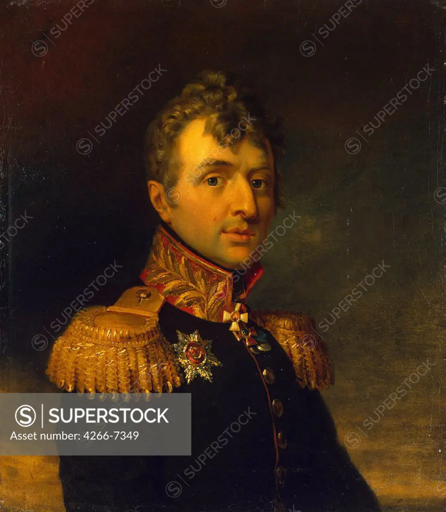 Portrait of general by George Dawe, Oil on canvas, before 1825, 1781-1829, Russia, St. Petersburg, State Hermitage, 70x62,5