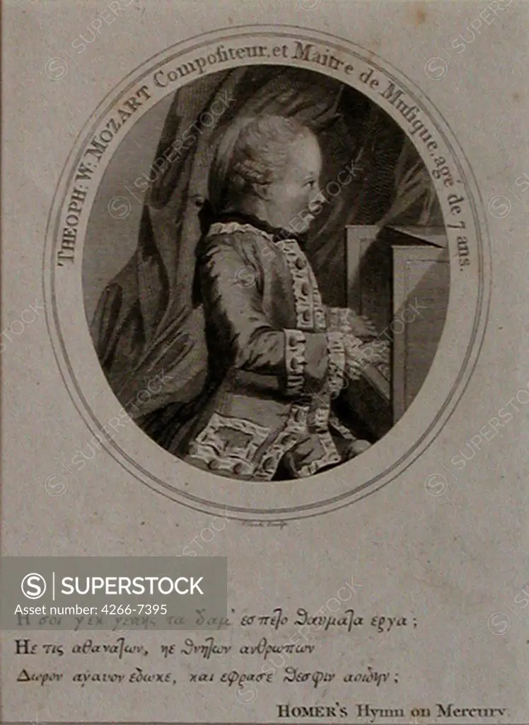 Portrait of Wolfgang Amadeus Mozart by Thomas Cook, Etching, 1781, 1744-1818, Private Collection, 9,2x8,2