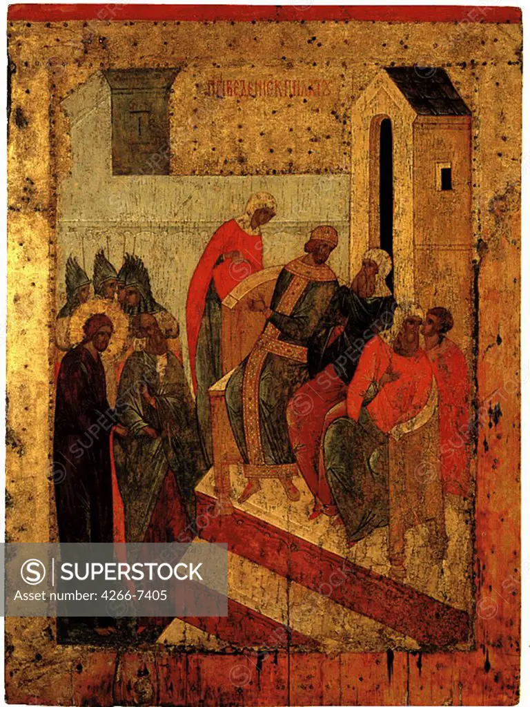 Pontius Pilate, Tempera on panel, circa 1497, Russia, Moscow, State A. Rublyov Museum of Ancient Russian Art, 84x62