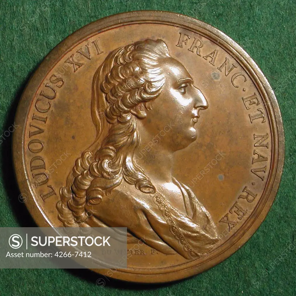 Medal with Louis XVI profile by Pierre-Simon-Benjamin Duvivier, bronze, 1781, 1730-1819, Private Collection, D 7,2