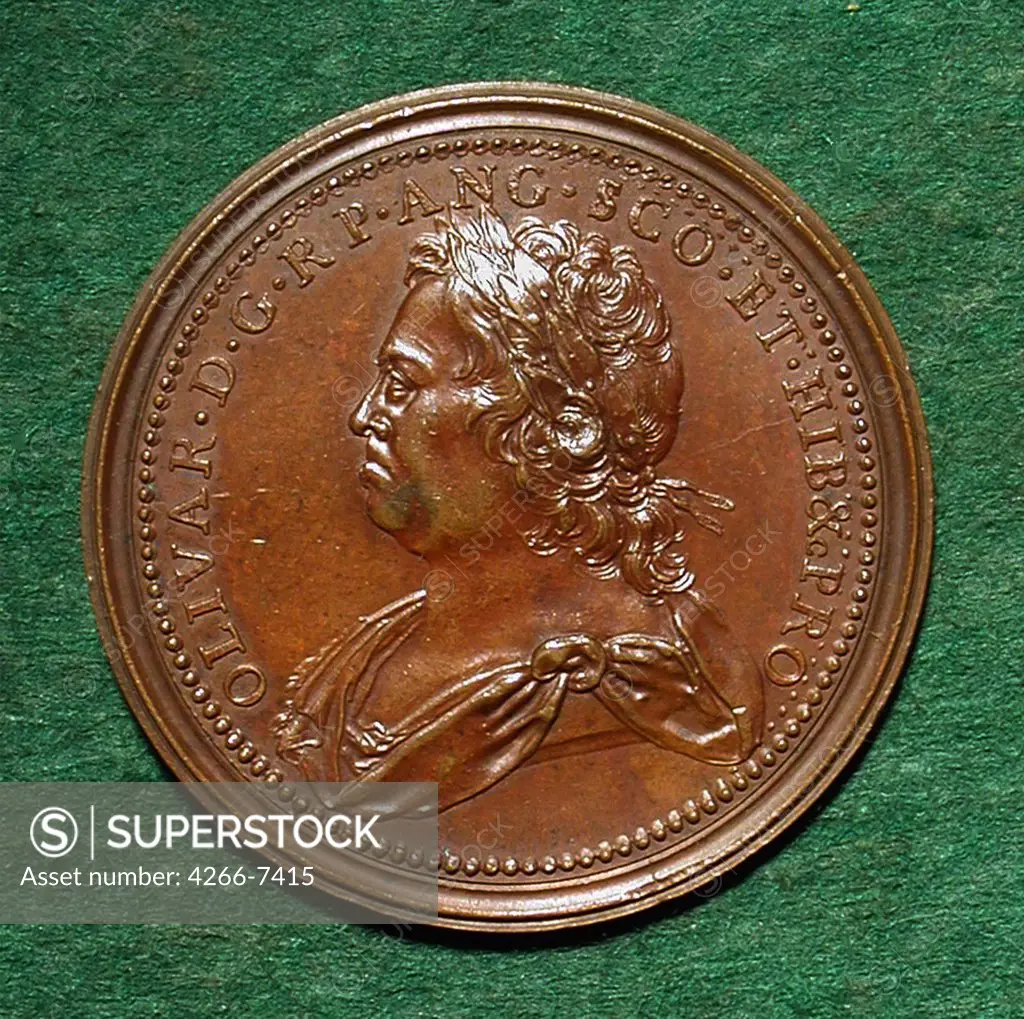 Medal with Oliver Cromwell by Ferdinand de Saint Urbain, bronze, 1658, 1658-1738, Private Collection, D 4,5