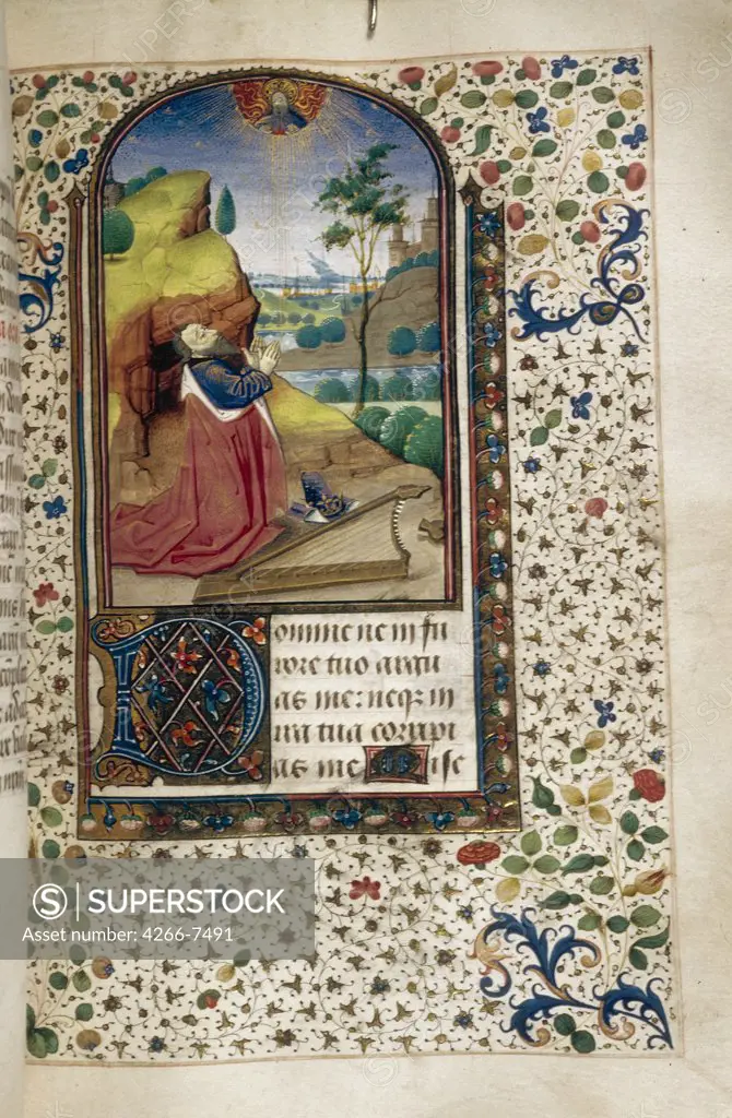 King David by Anonymous artist, Watercolor on parchment, 1450-1499, Usa, California, The Huntington, 20,3x14,2