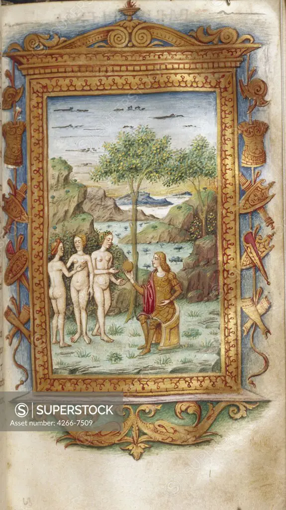 Under tree by Cristoforo Majorana, Watercolor on parchment, 1485-1499, active circa 1480-1494, Usa, California, The Huntington, 16,6x9,3