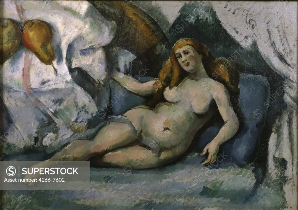 Portrait of naked woman by Paul Cezanne, Oil on cardboard, circa 1886-1890, 1839-1906, Germany, Wuppertal, Von der Heydt Museum, 44x62