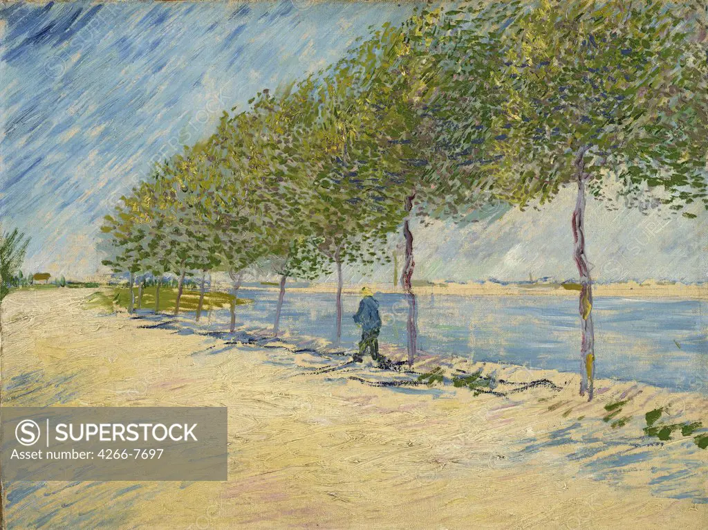 Lakeside by Vincent van Gogh, Oil on canvas, 1887, 1853-1890, Holland, Amsterdam, Van Gogh Museum, 66x49