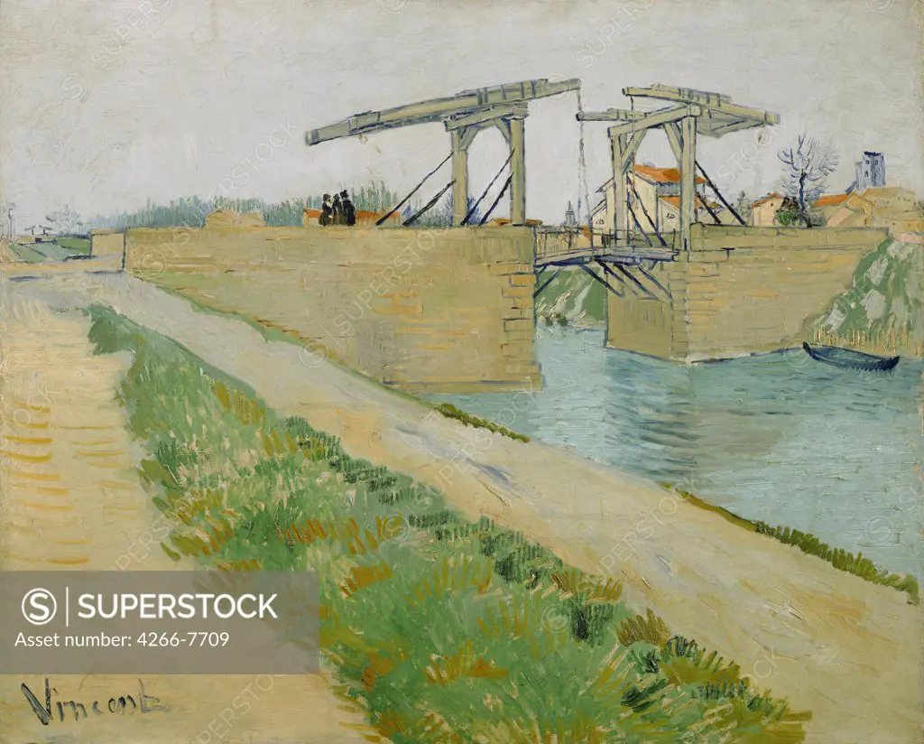 Landscape with bridge by Vincent van Gogh, Oil on canvas, 1886, 1853-1890, Holland, Amsterdam, Van Gogh Museum, 74x59,5