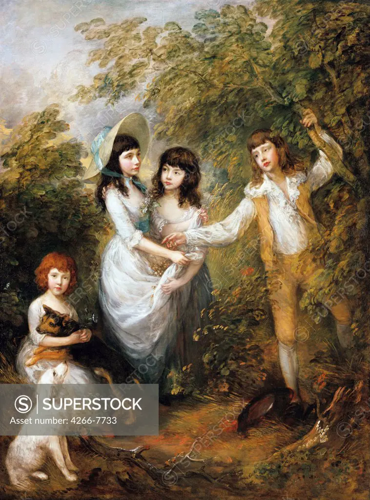 Portrait of kids by Thomas Gainsborough, Oil on canvas, 1787, 1727-1788, Germany, Berlin, Staatliche Museen, 242,9x181