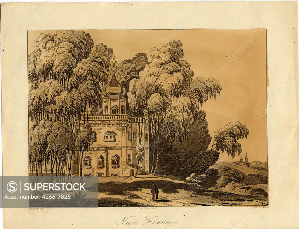 New Jerusalem Monastery by Robert Carr Porter, aquatint, 1809, 1777-1842, Private Collection