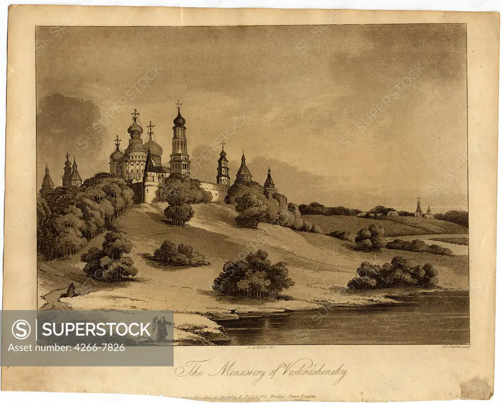 View of New Jerusalem Monastery by Robert Carr Porter, aquatint, 1809, 1777-1842, Private Collection