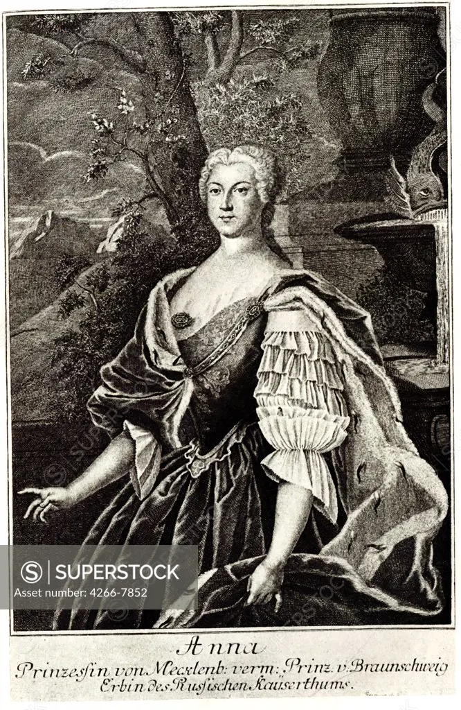 Portrait of Elisabeth von Mecklenburg-Schwerin by unknown painter, lithograph, Private Collection