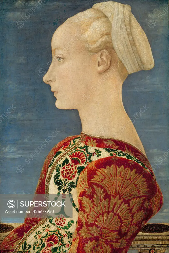 Portrait of Woman by Antonio Pollaiuolo, Oil on wood, 1465, circa 1431-1498, Germany, Berlin, Staatliche Museen,