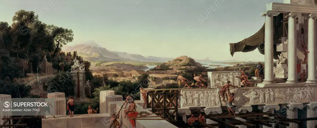 Ancient Greece by August Wilhelm Julius Ahlborn, Oil on canvas, 1836, 1796-1857, Germany, Berlin, Staatliche Museen, 235x94